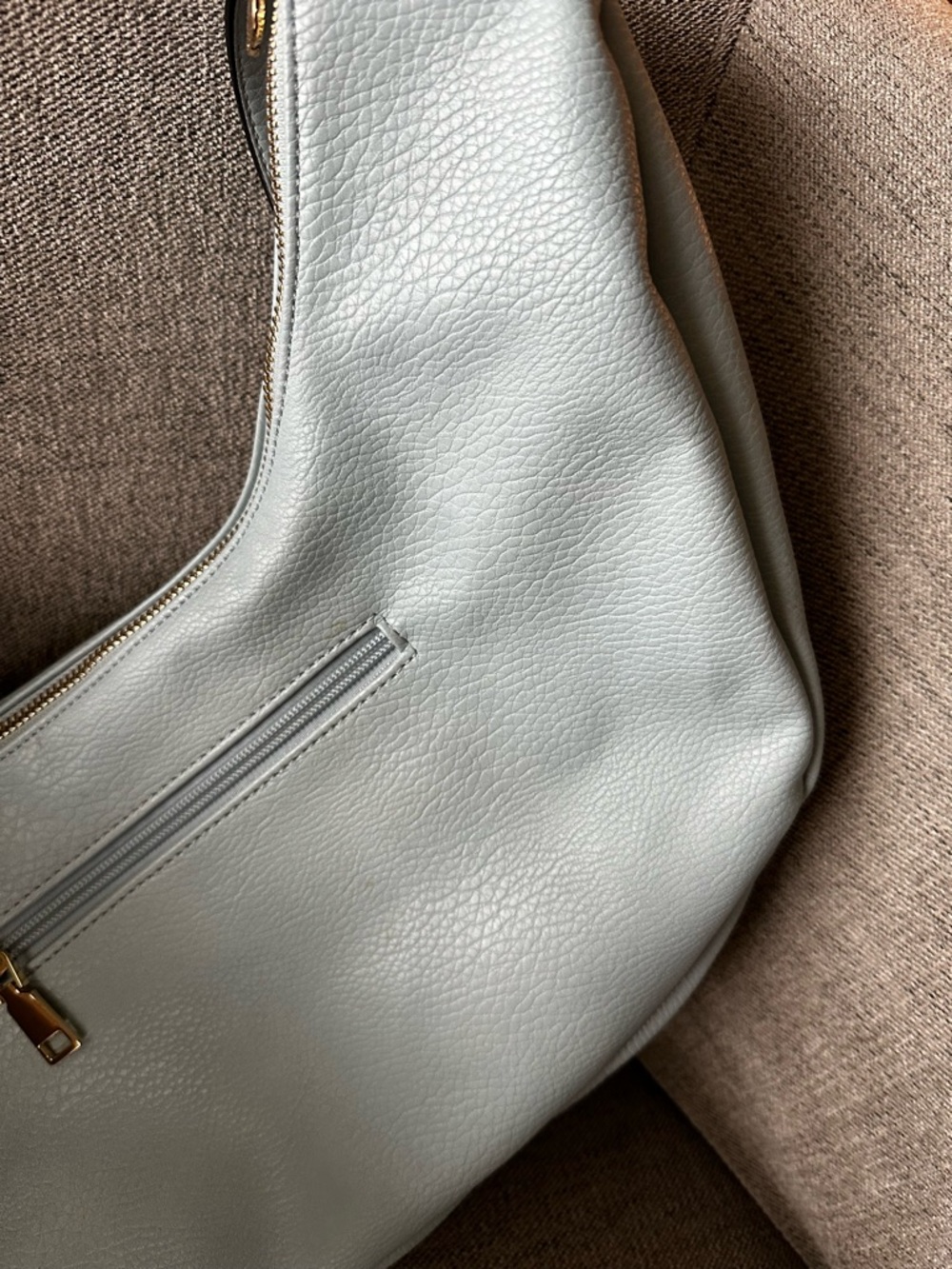 Poppy & Peonies Pale Blue Crescent Crossbody Bag - Picture 6 of 6